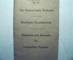 PA Railroad Machinery Examinations Q&A 1930