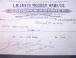 c1910 Billhead L.H.Smith Wooden Ware Co.