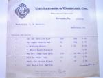 1912 Billhead The Leedom & Worrall Co.