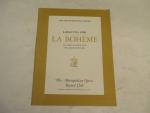Libretto for LaBoheme- 1956- NY Metropolitan Opera
